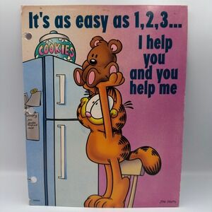 Vintage Mead Garfield Pooky Cookie Jar Folder 2 Pocket Portfolio 33288 90s